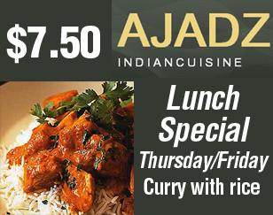$7.50 Lunch Special on Thursday/Friday - Curry with rice