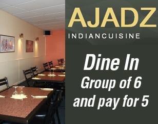 Pay only for 5 people for a group of 6 dining in!